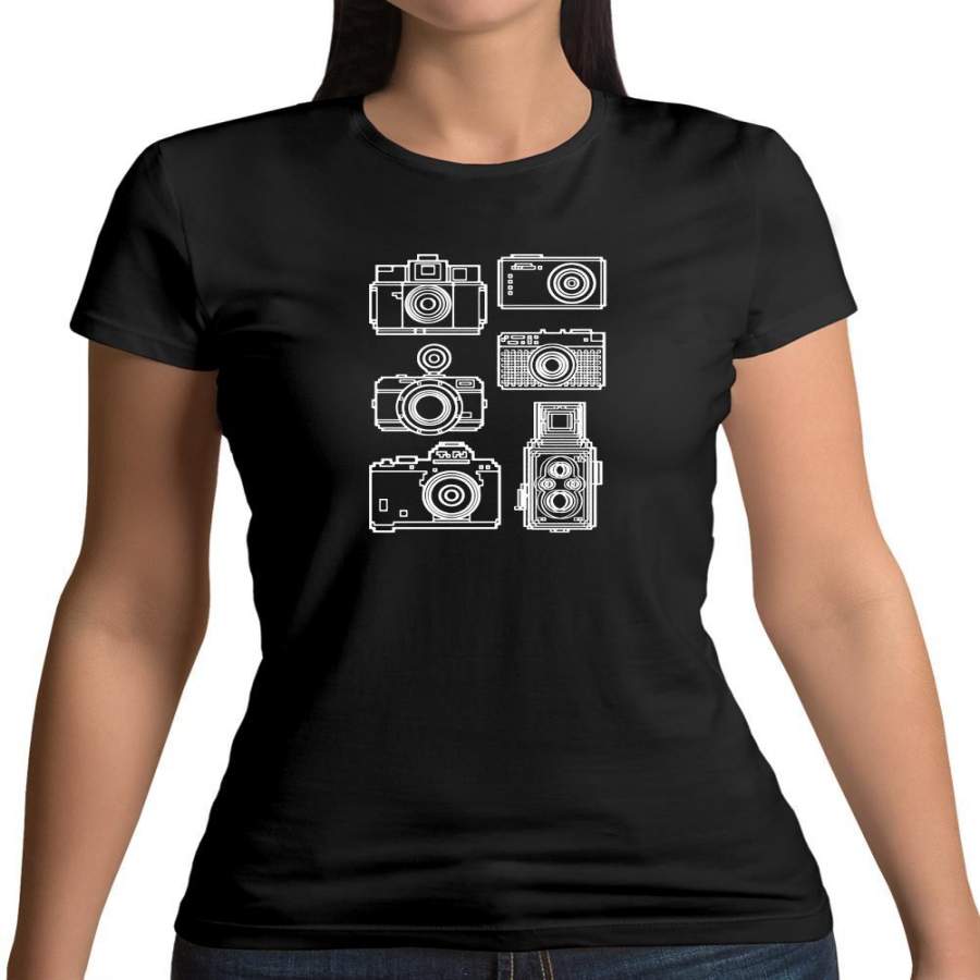 Vintage Cameras Womens T-Shirt