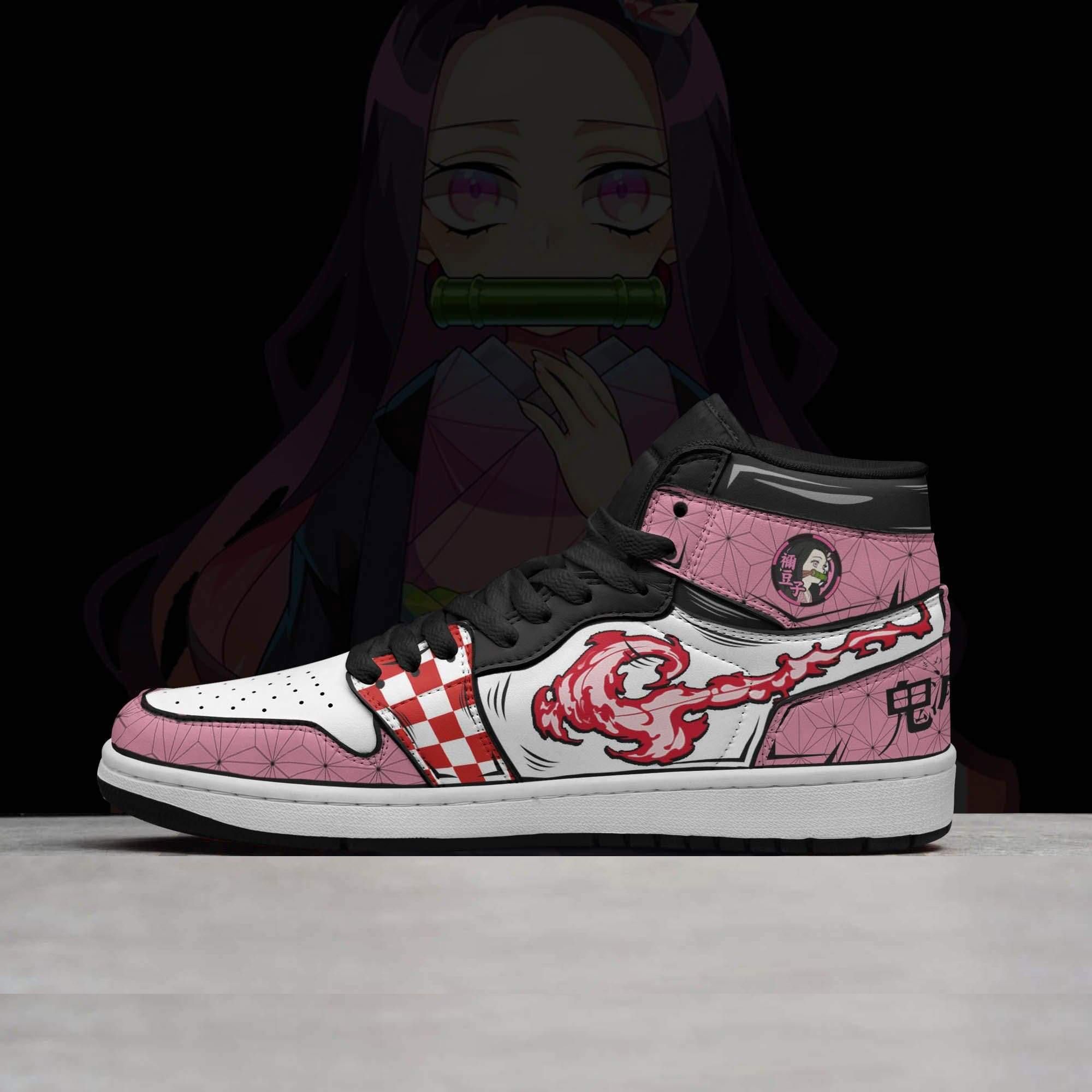 Nezuko Demon Style Sneakers Demon Slayer Custom Anime Shoes Animood Collections