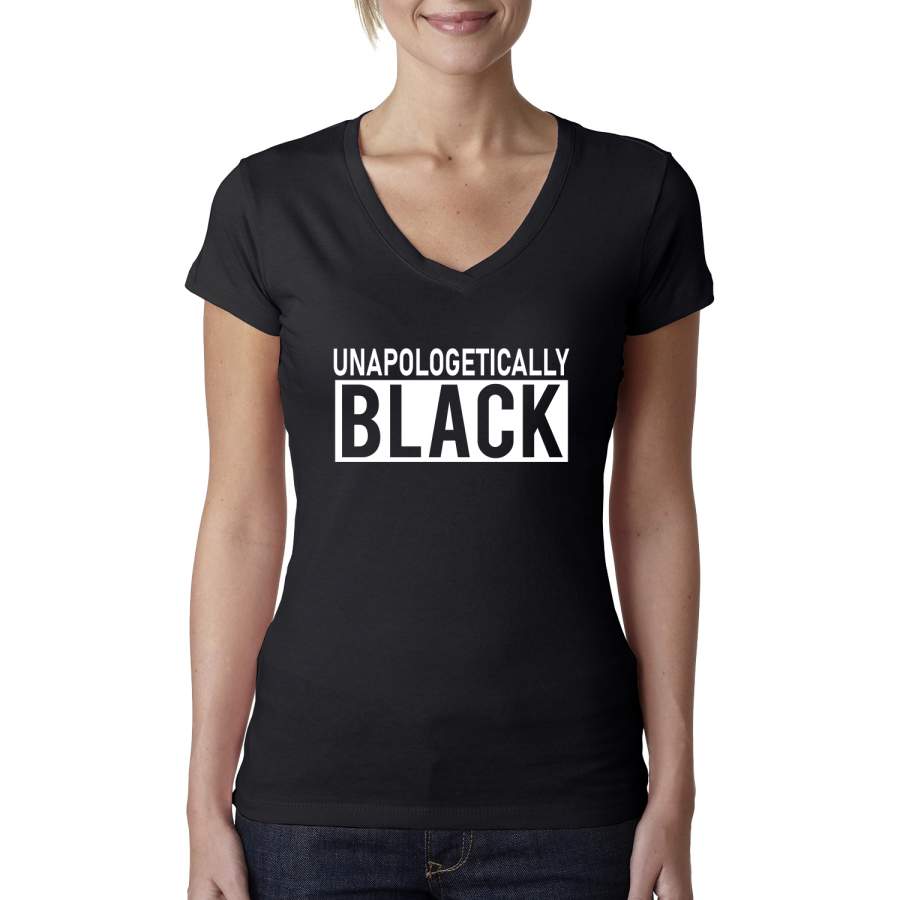 Unapologetically Black African Pride Freedom Black History Month Black Pride Womens Junior Fit V-Neck Tee