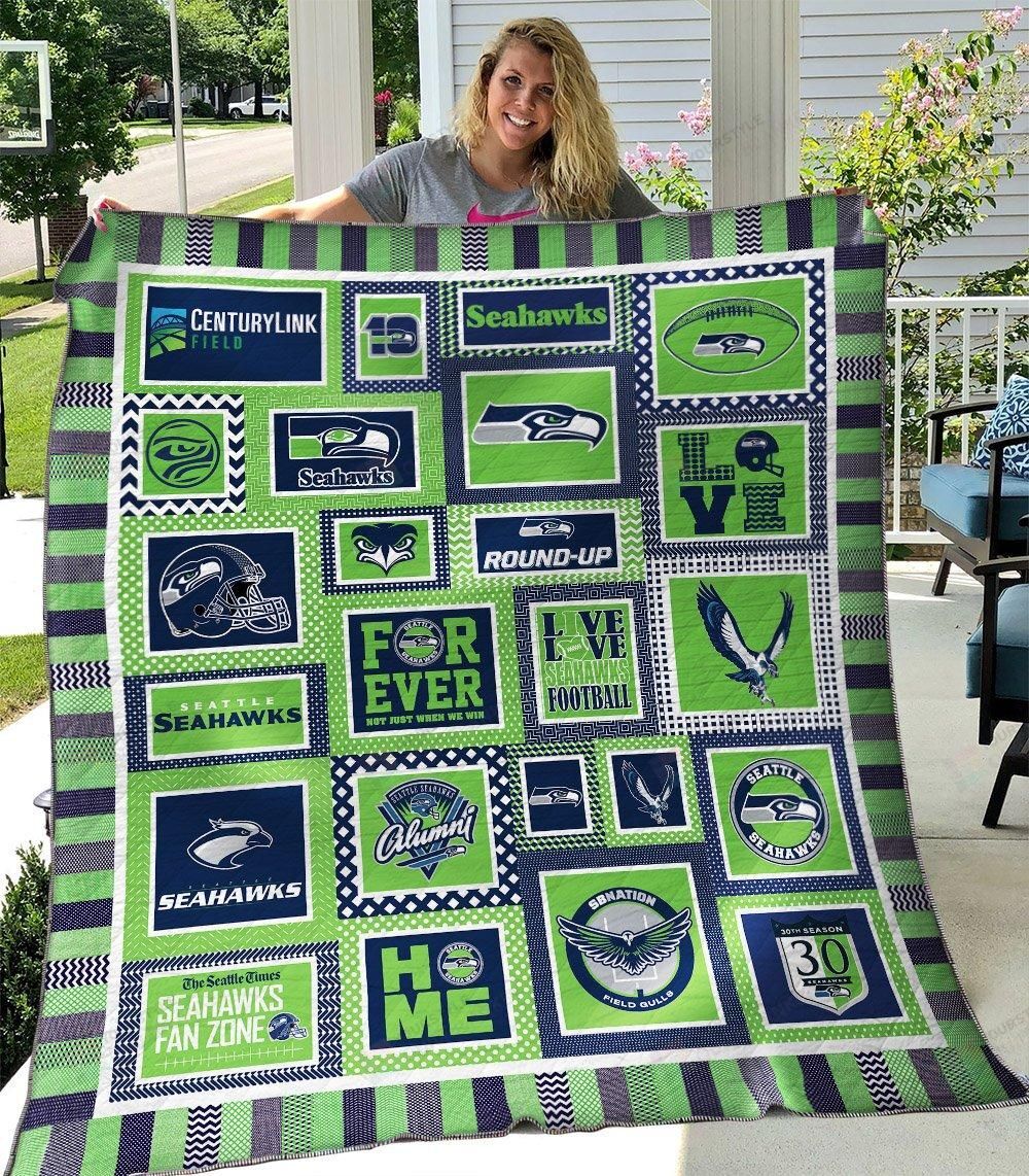 Bc  Seattle Seahawks Quilt Blanket 01