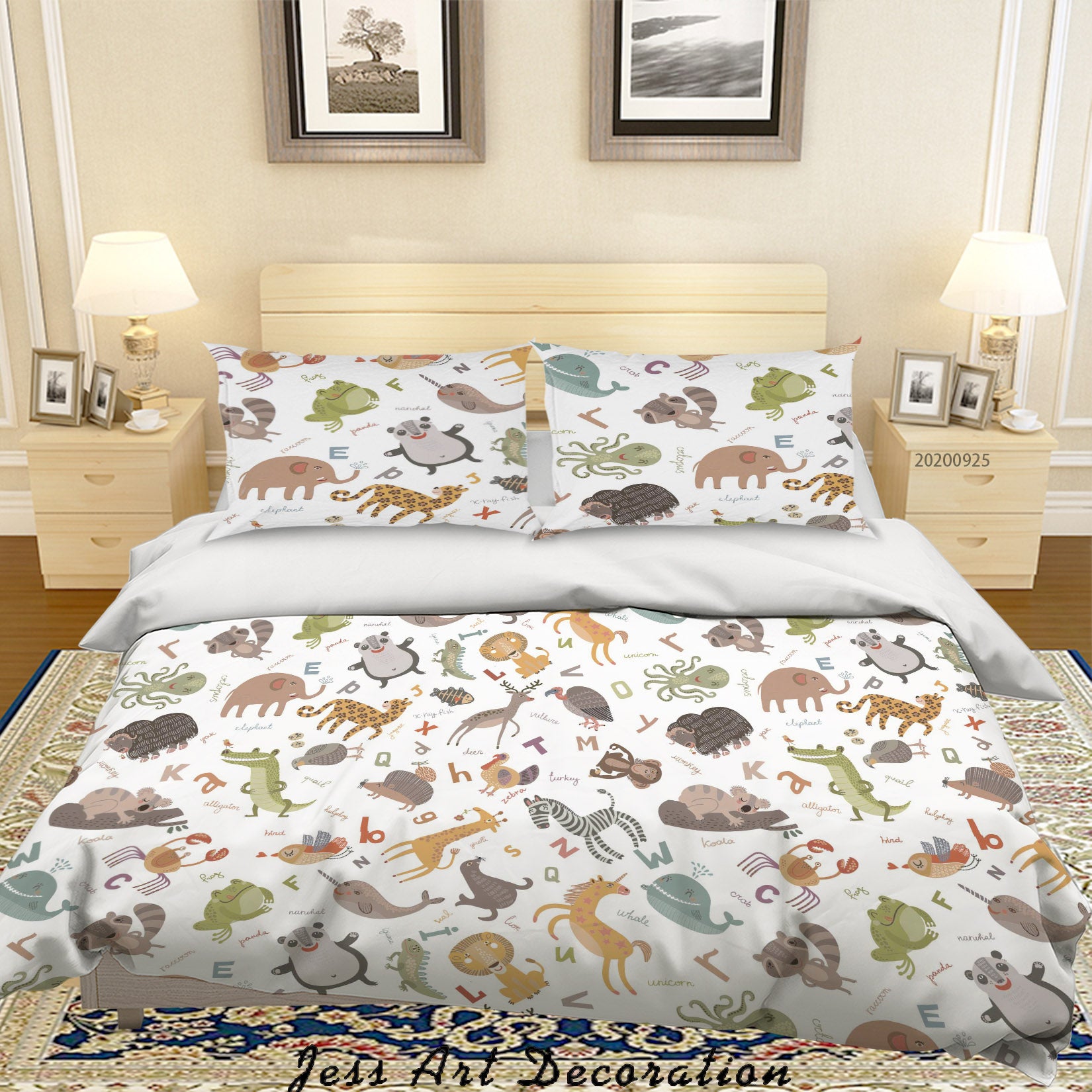 3D Cartoon Animal Pattern Quilt Cover Set Bedding Set Duvet Cover Pillowcases Wj 6427