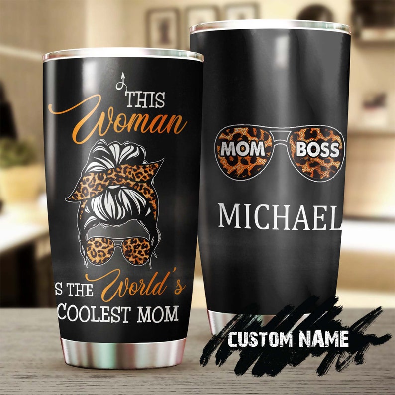 Mom This Woman Is The Coolest Mom In The World Personalized Tumbler-Birthday Gift Christmas Gift Mother’S Day Gift For Mom From Daughter Son