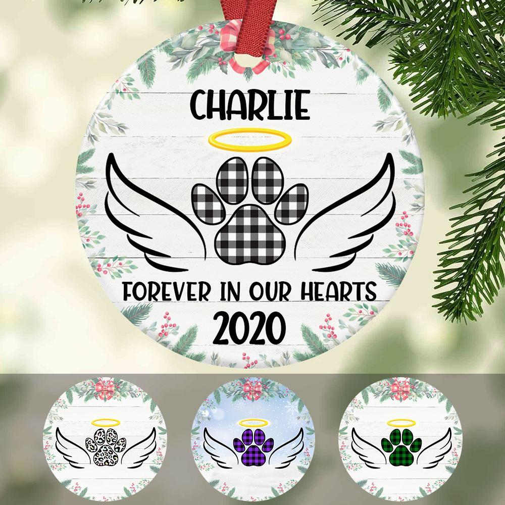 Personalized In Our Hearts Dog Memorial  Ornament Ob63 29O36