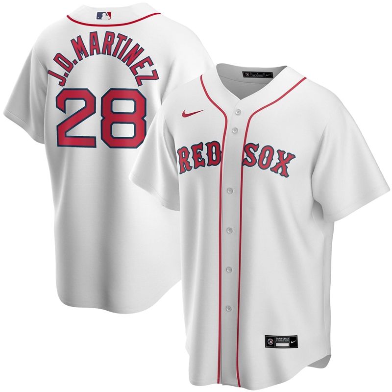 Boston Red Sox J. D. Martinez #28 2020 MLB White Jersey