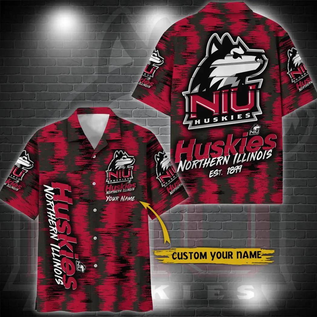 Northern Illinois Huskies Aloha Hawaiian Shirt Custom Your Name, Ncaa Hawaiian Shirt