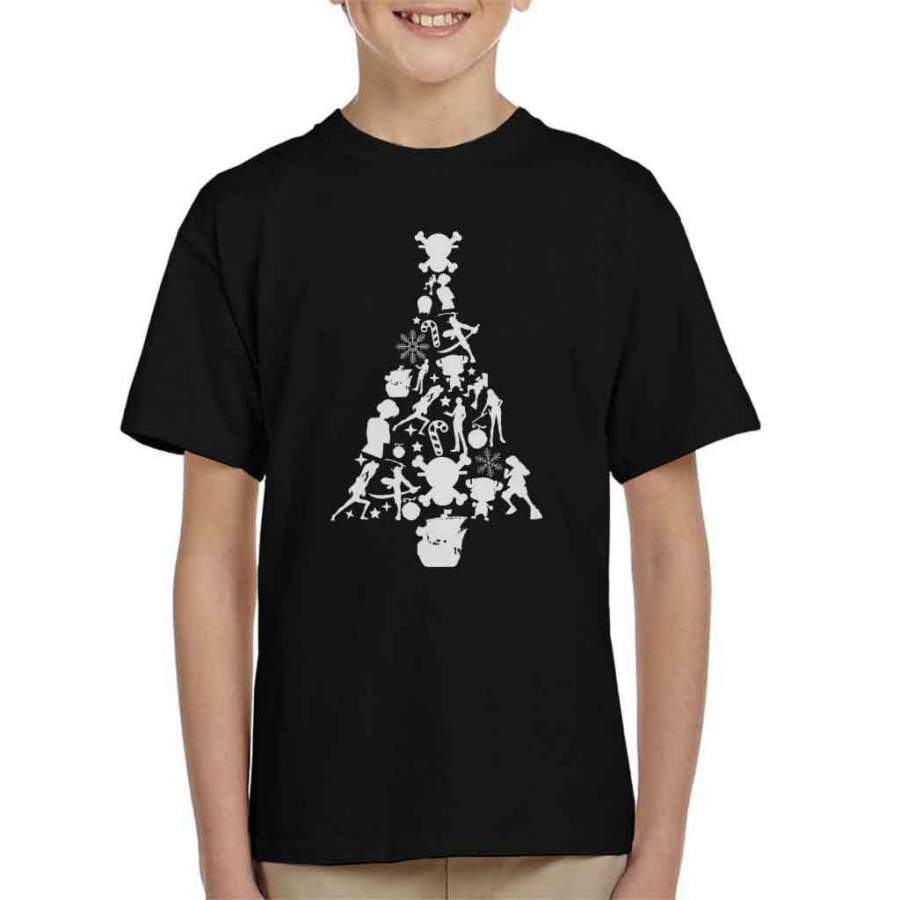 One Piece Christmas Silhouette Pattern Kid’s T-shirt