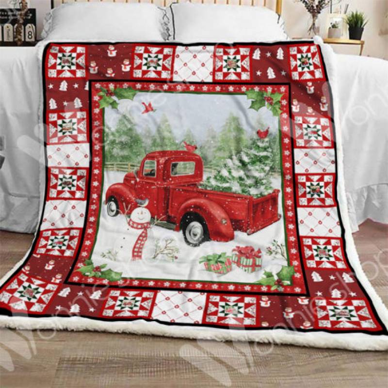 Red Truck Christmas Sherpa Blanket OCT1802 81O39