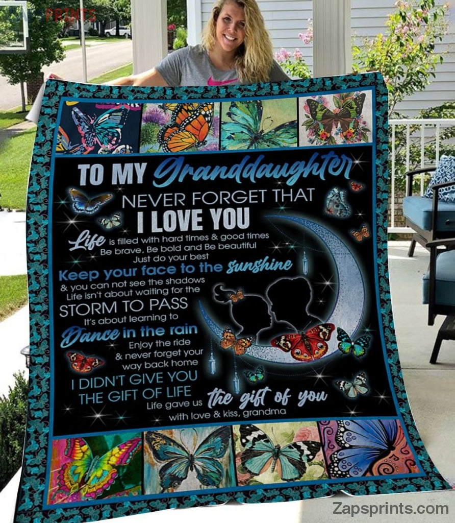 Gift For Granddaughter – To My Granddaughter – Butterfly – Just Do Your Best – Blanket