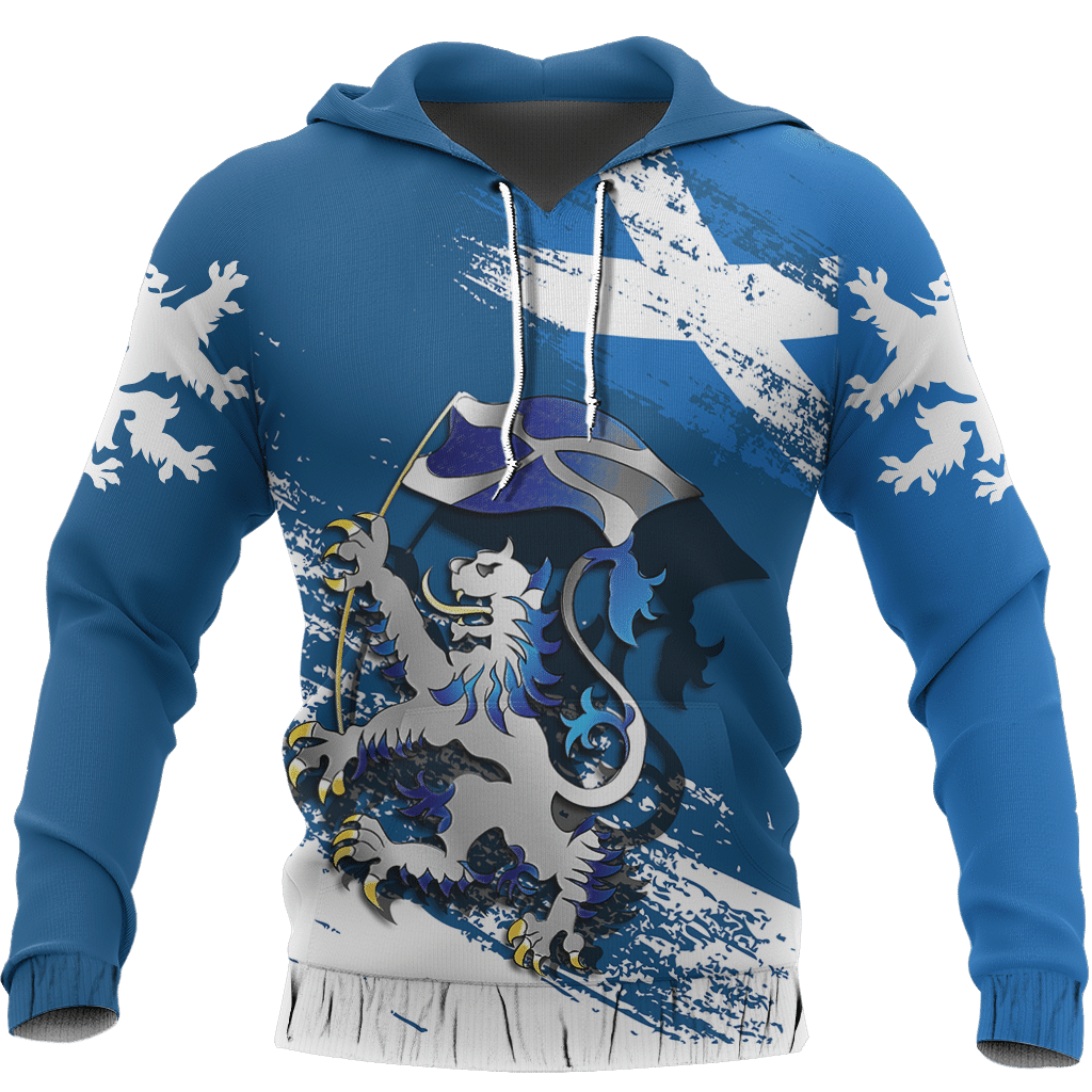 Scottish Rampant Lion Holding The Flag All Over Printed Hoodie