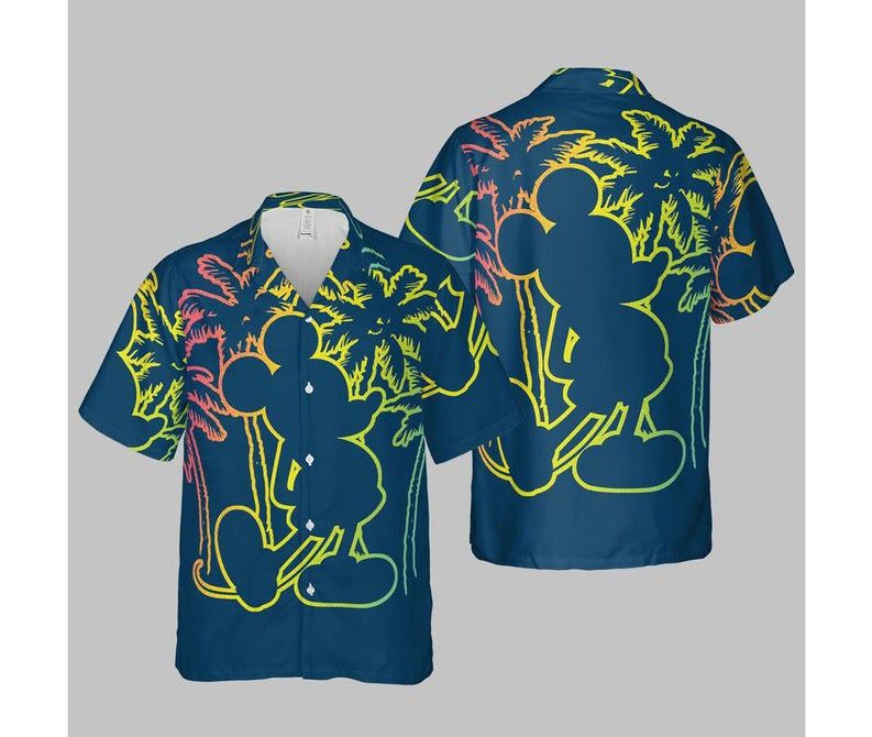 Disney Mickey Mouse Silhouette Palm Trees Hawaii Shirt Ha56195