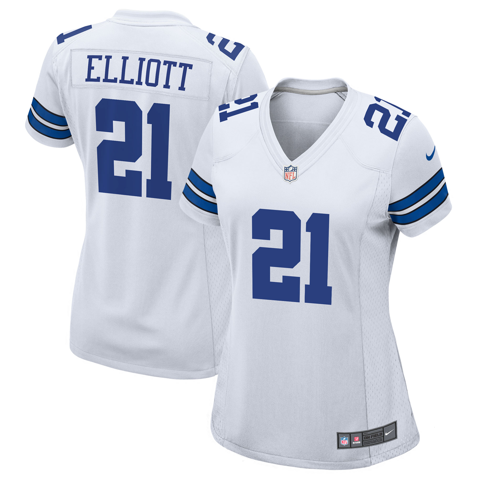 Ezekiel Elliott Dallas Cowboys Women's Team Game Jersey – White