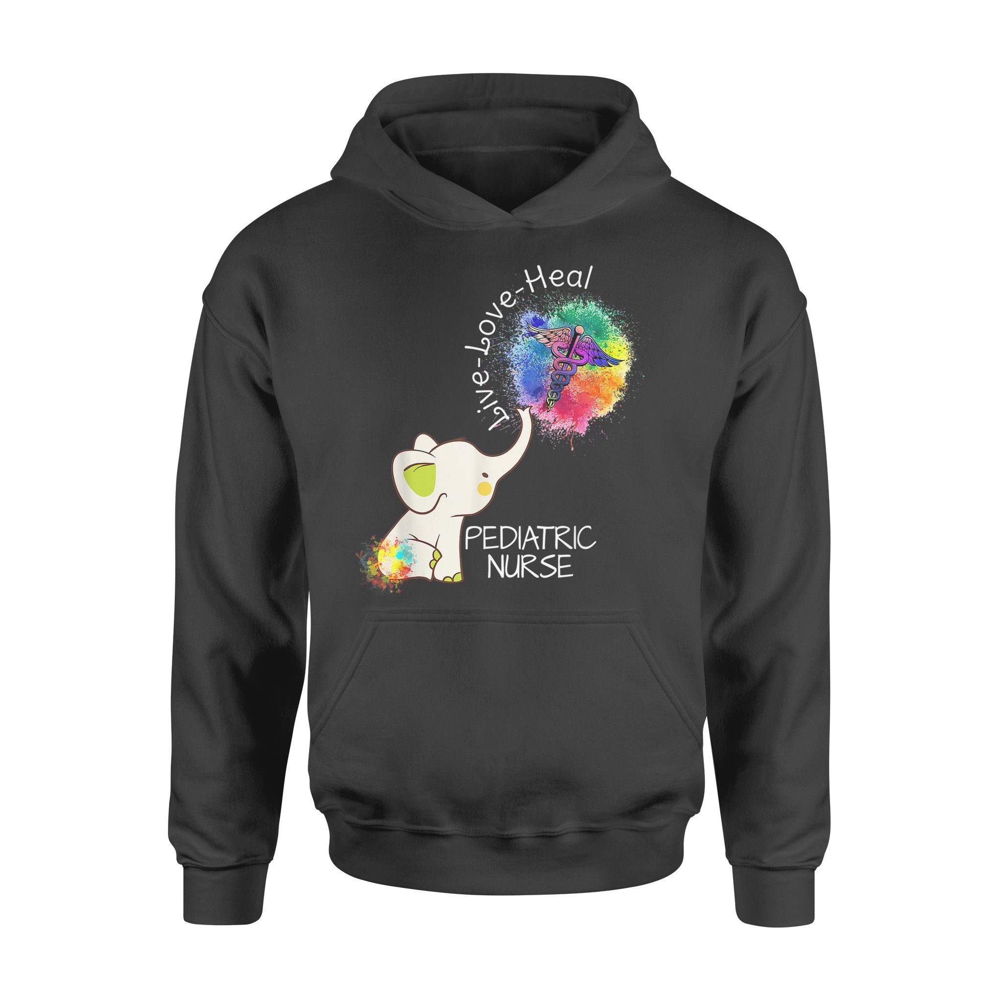 Elephant Live Love Heal Pediatric Nurse Cute Nurse – Premium Hoodie