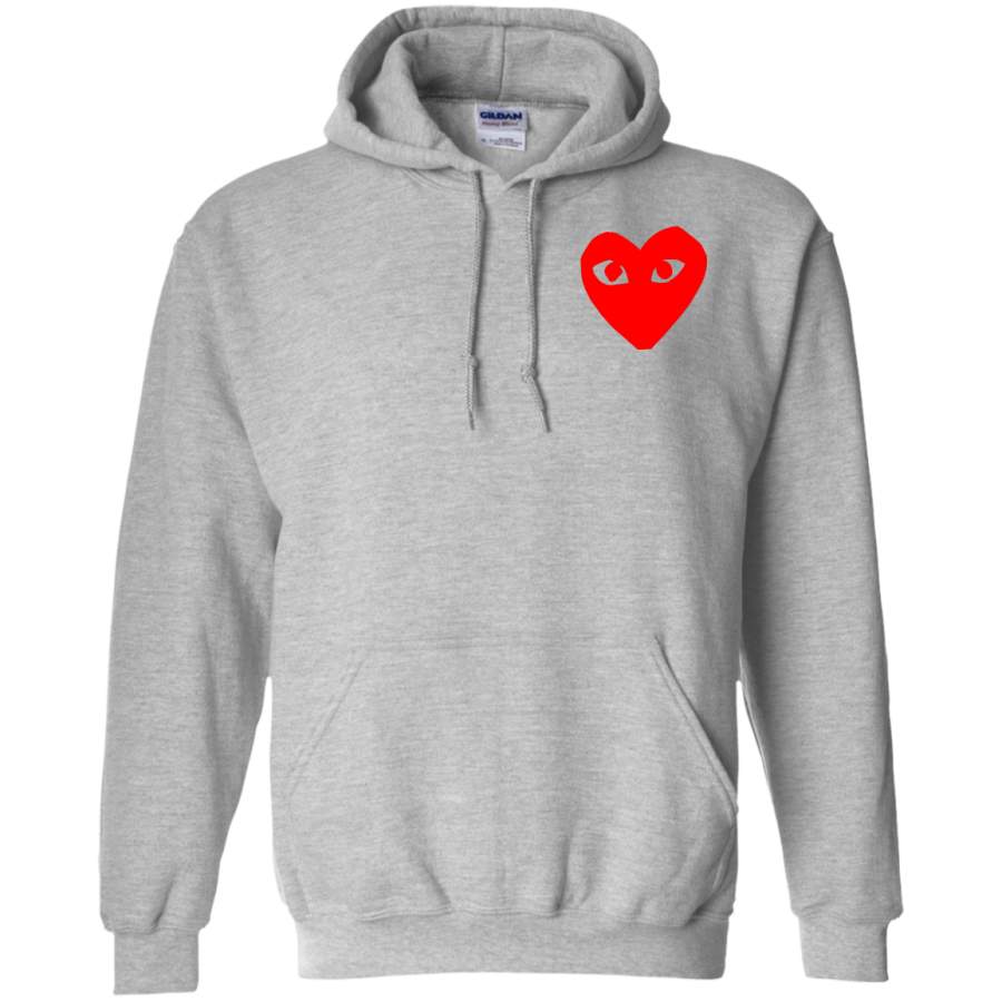 AGR Commes Des Garcons Heart Gildan Pullover Hoodie