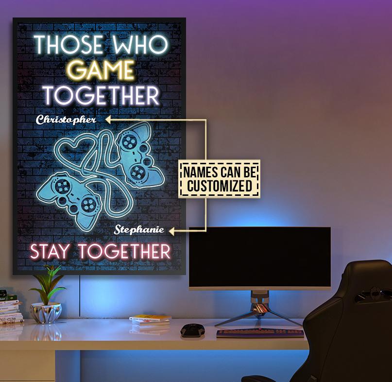 Aeticon Gifts Personalized Gaming Those Who Play Together Canvas Mom Dad Gift Home Decor