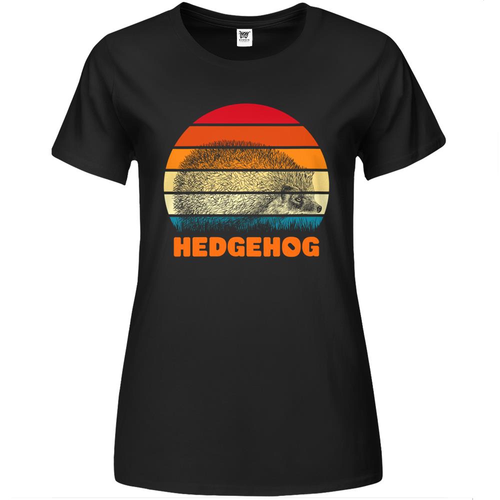 Womens Retro Hedgehog Premium Womens T Shirts