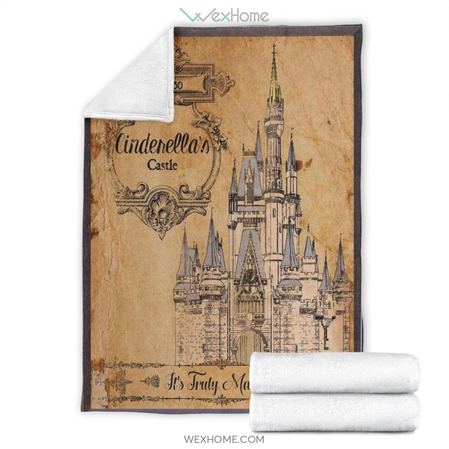 Cinderella’S Castle Blanket For Bedding Cartoon Premium Blanket Collection W1123