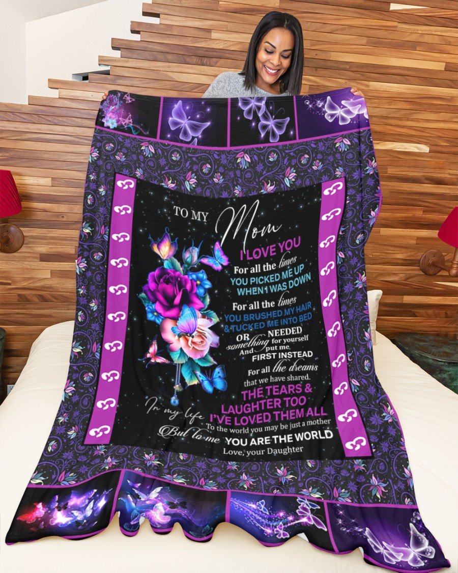 To My Mom I Love You For All The Times Fleece Blanket Meaningful Mother s Day Gift, Mother s Day Gift From Son To Mom, Home Decor Bedding Couch Sofa Soft and Comfy Cozy