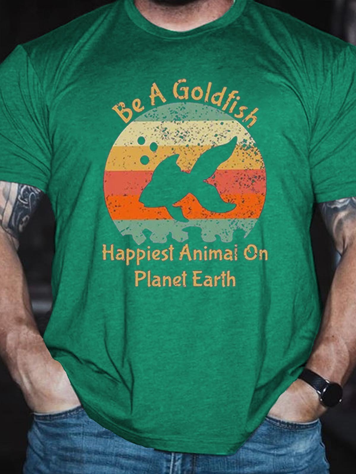 Men Be A Goldfish Happiest Animal On Earth Ted Lasso T-Shirt