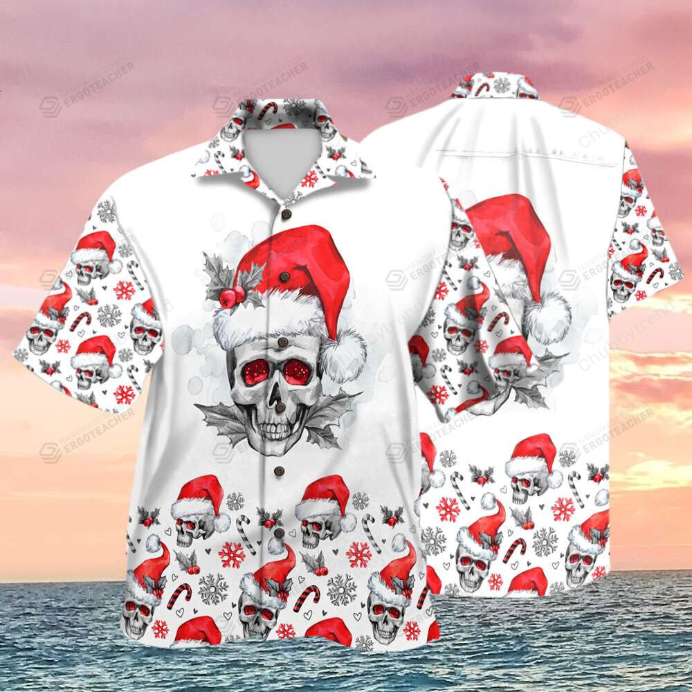 Santa Skull Christmas Hawaii Shirt Ha73383