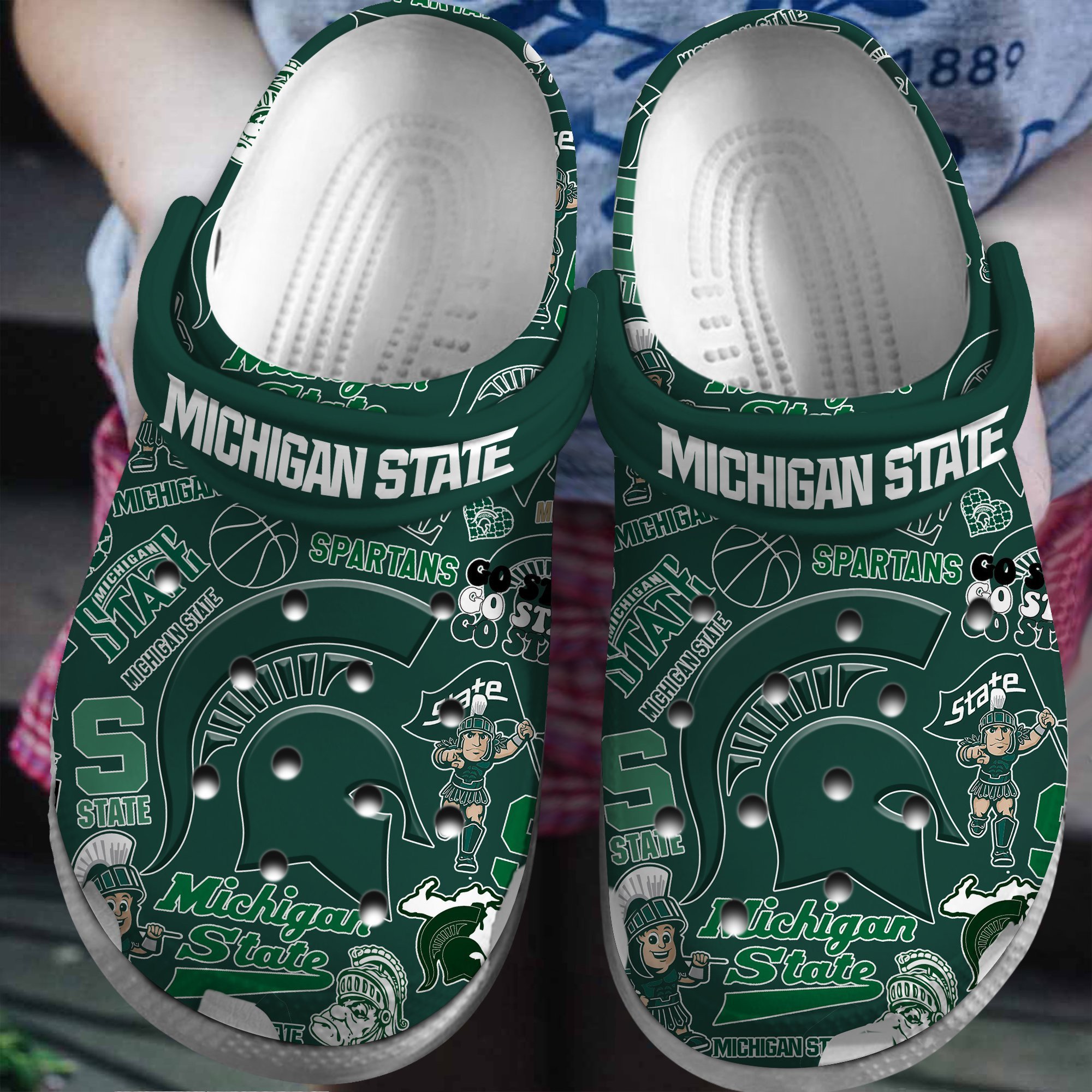 Michigan State Spartans NCAA Sport Crocss Crocband Clogs Shoes Comfortable For Men Women and Kids