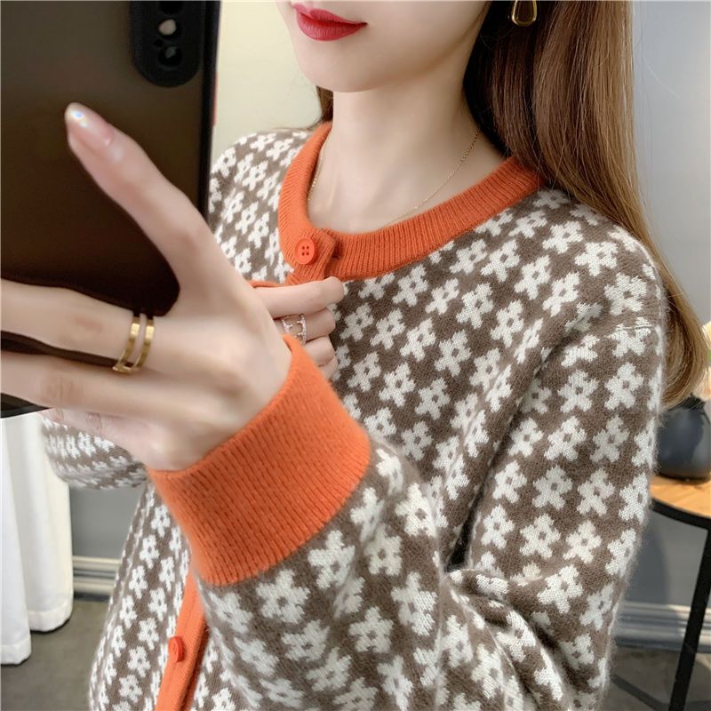 Spring Autumn Fashion Women Chic O-Neck Knittedcardigan Sweaters for Women 2022 New Single Breasted Tops Coat Women’s Clothing alx