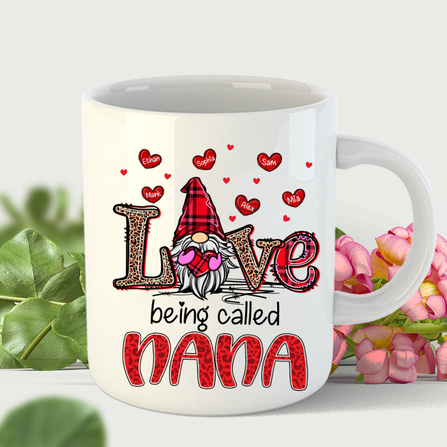 Love Being Called Nana Gnome Hearts Mug