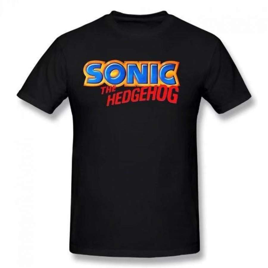 Sonic The Hedgehog Logo Summer Basic Casual Short Cotton T-Shirt