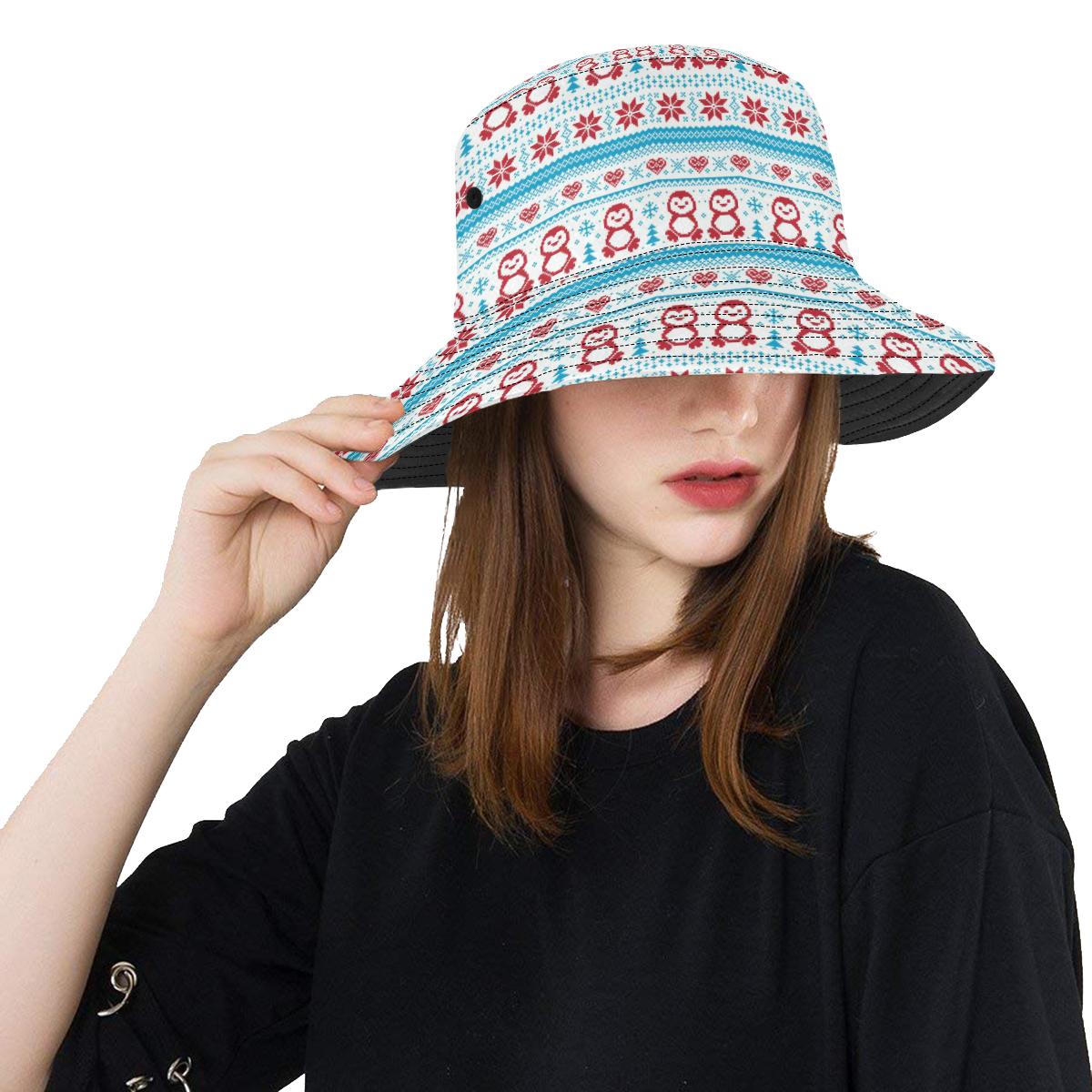 Penguin Sweater Printed Pattern Unisex Bucket Hat