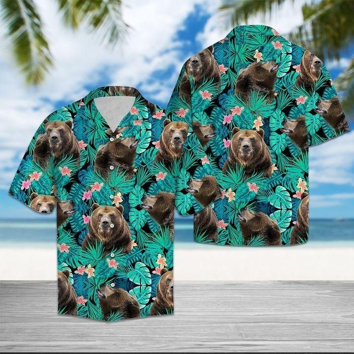 Bear Tropical Hawaiian Shirt | Unisex | Adult | Hw1594