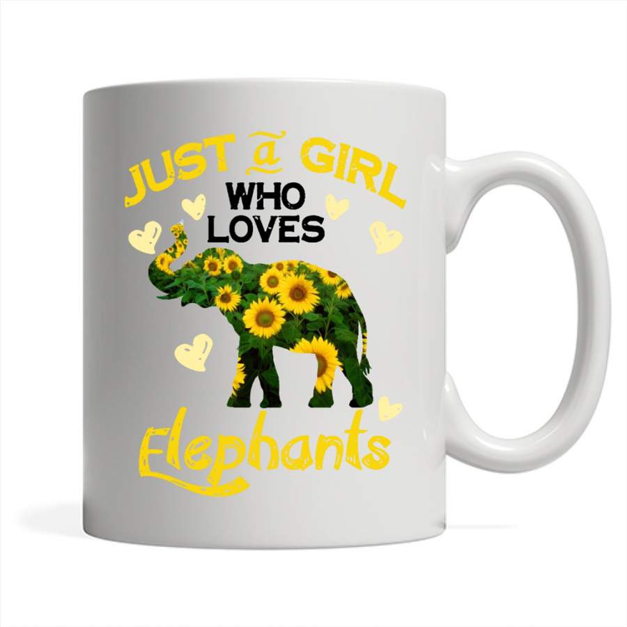 Just A Girl Who Loves Elephants (w) – Full-Wrap Coffee White Mug