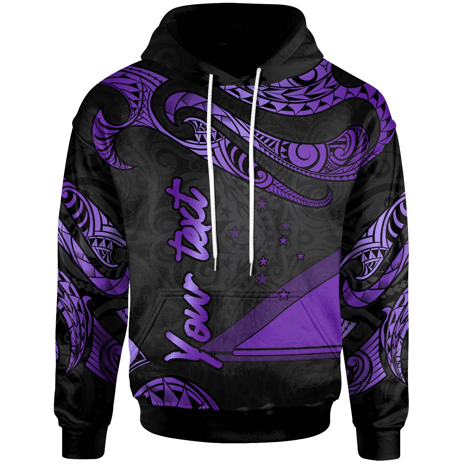 Tokelau Polynesian Custom Personalised Hoodie – Poly Tattoo Purple Version – BN12