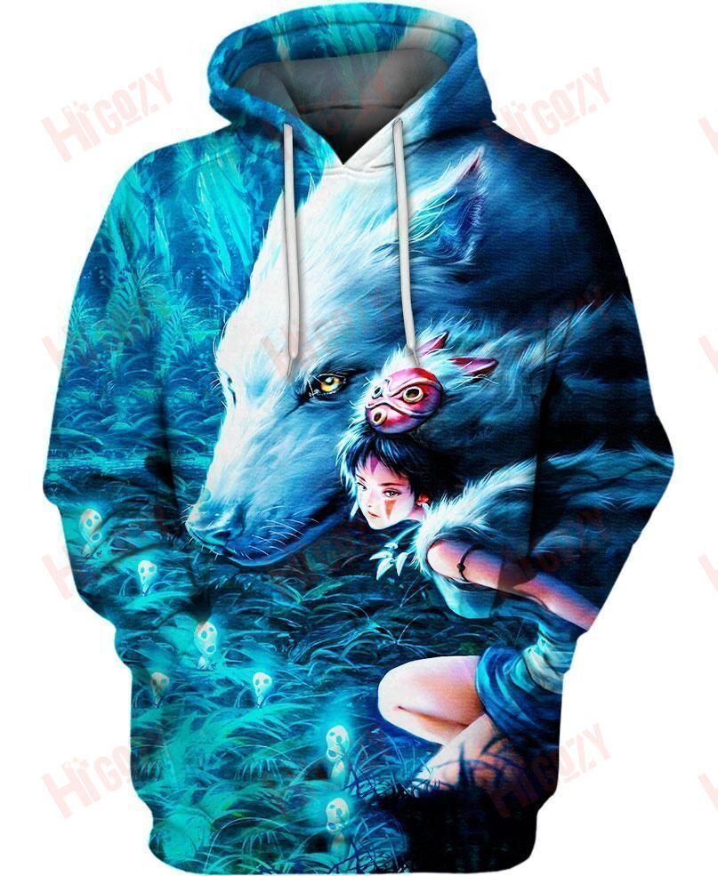 Wolf Princess Mononoke Shirt, Princess Mononoke Hoodies, Studio Ghibli Hoodie Clothing Zip Hoodie Graphic Hoodies, Hoodies For Women, Men And Everyone