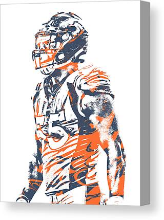 Bradley Chubbs Denver Broncos Pixel Art 1 Joe Hamilton Canvas Print