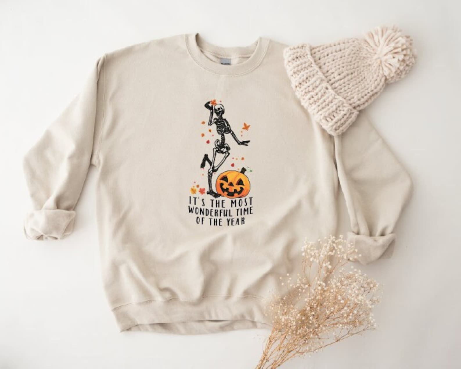 Halloween It’S The Most Wonderful Time Sweatshirt, Skeleton Halloween Sweatshirt, Halloween Sweatshirt , Spooky Season Sweatshirt