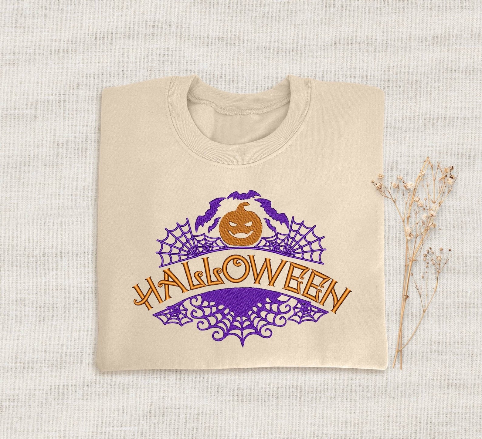 Halloween Embroidered Halloween Sweatshirt 2D Crewneck Sweatshirt All Over Print Sweatshirt For Women Sweatshirt For Men Sws3000