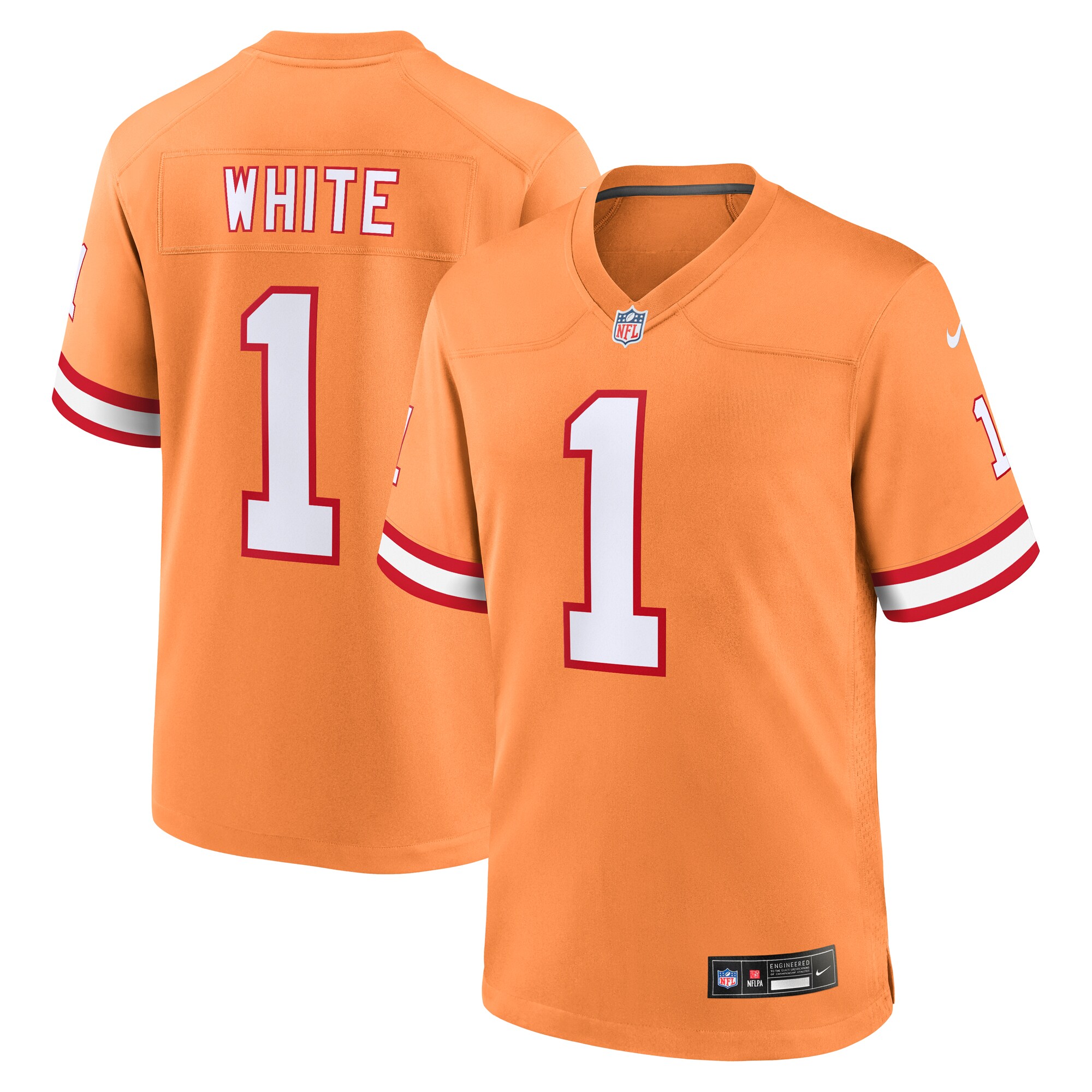 Men’s Tampa Bay Buccaneers Rachaad White Orange Throwback Game Jersey