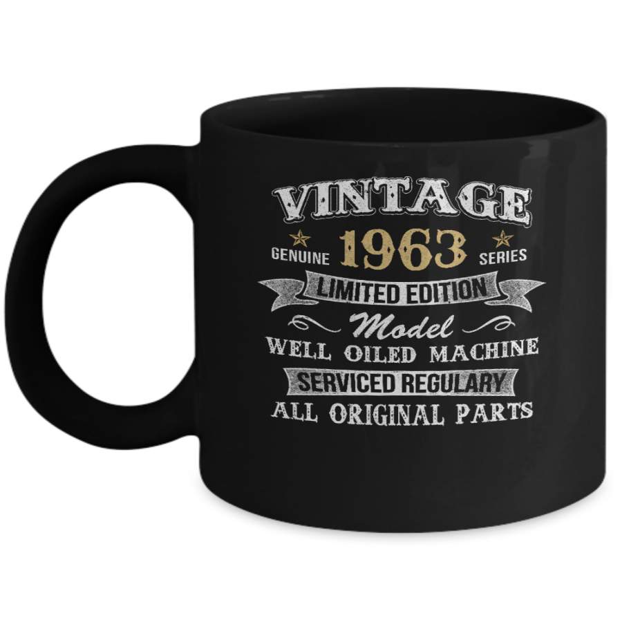 Vintage 57th Birthday Funny 1963 All Original Parts Mug