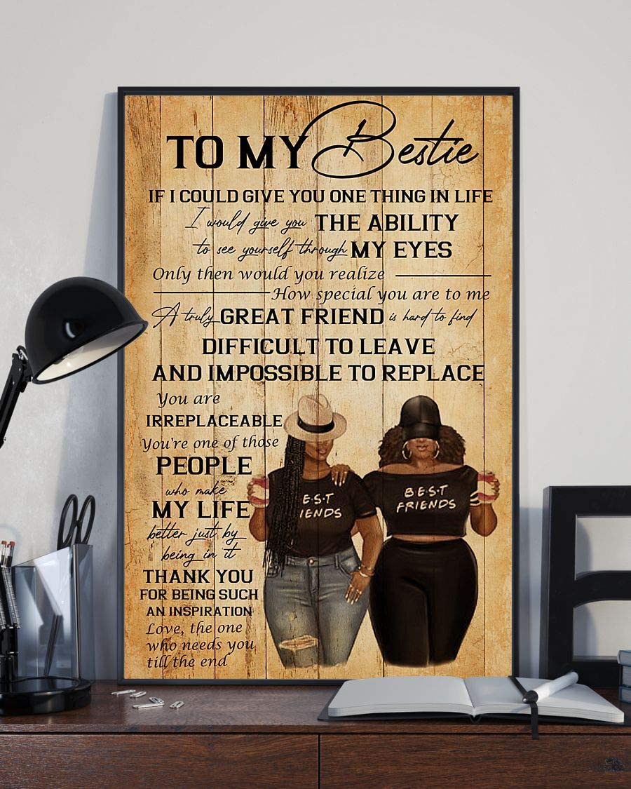 Skitongifts Poster No Frame, Wall Art, Home Decor Black Girl Best Friends To My Bestie 1208