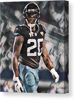 Jalen Ramsey Jacksonville Jaguars Abstract Art 3 Joe Hamilton Canvas Print