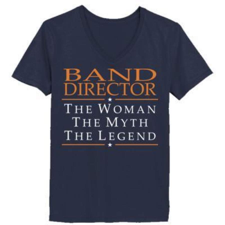 AGR Band Director The Woman The Myth The Legend – Ladies’ V-Neck T-Shirt