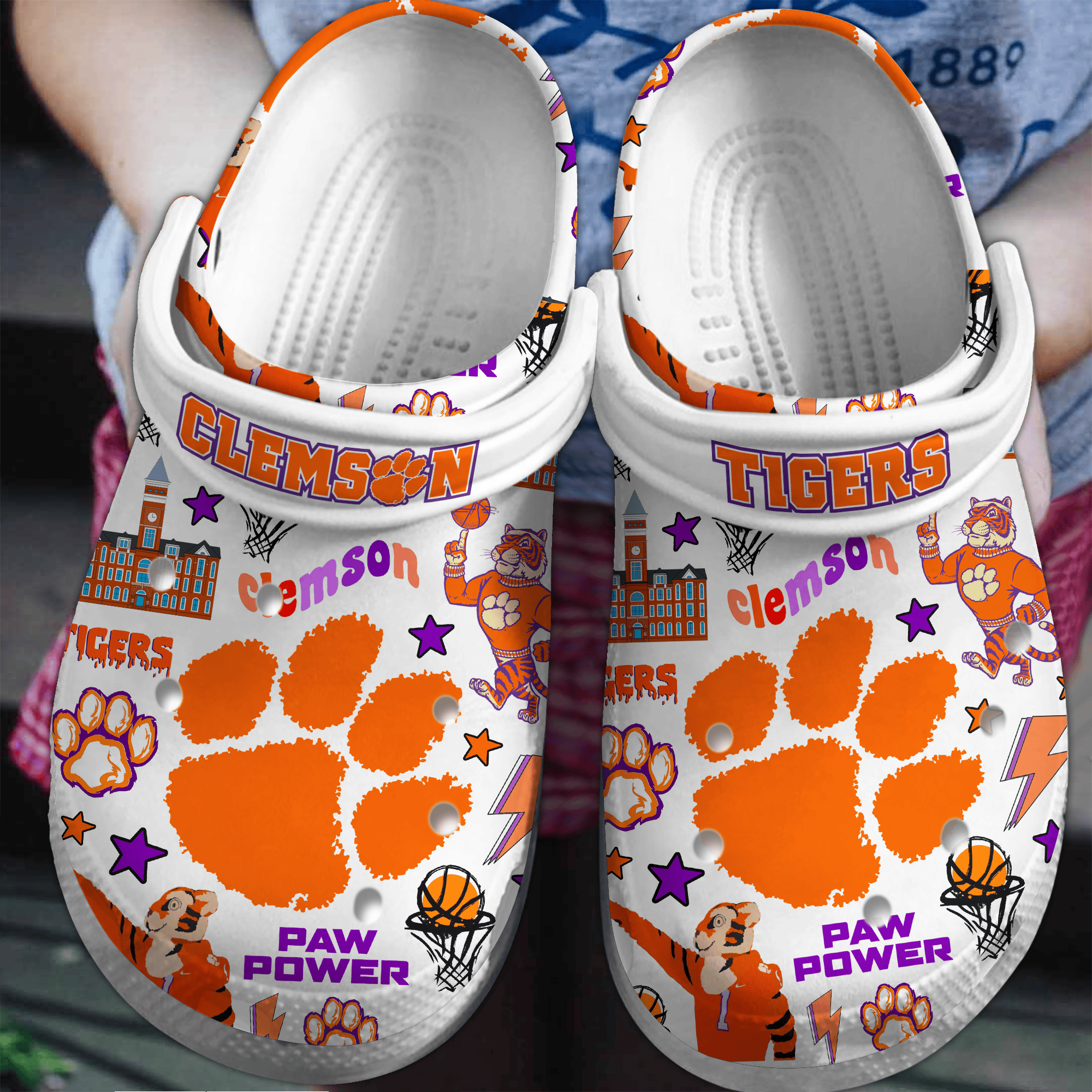 Clemson Tigers Basketball NCAA Sport Crocss Crocband Clogs Shoes Comfortable For Men Women and Kids