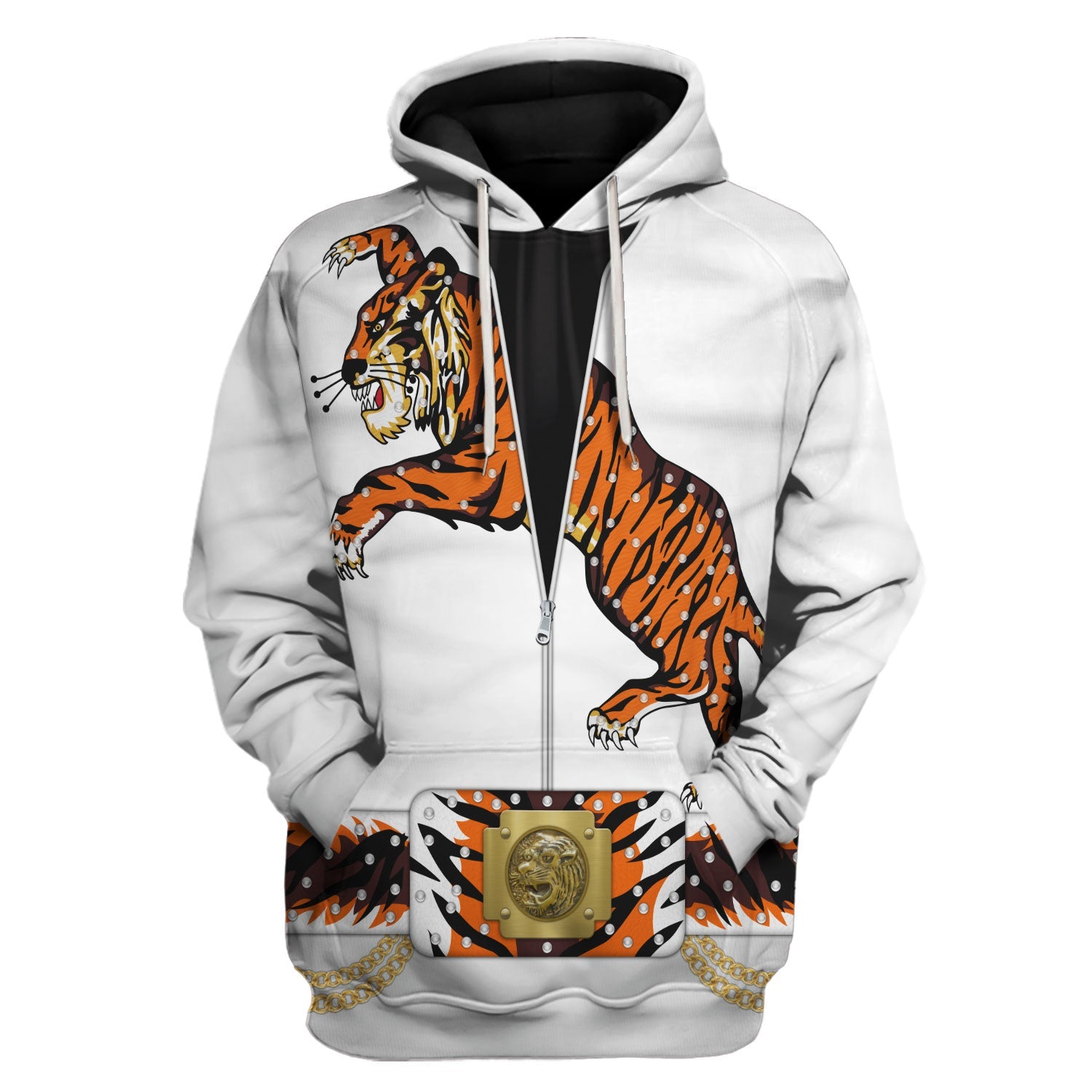 Customspig Elviss Presleyy Tiger Costume Hoodie Sweatshirt T-Shirt Tracksuit