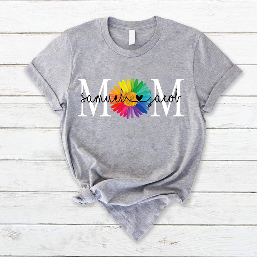 Personalized Mom Flower Shirt, Custom Mom Flower Shirt