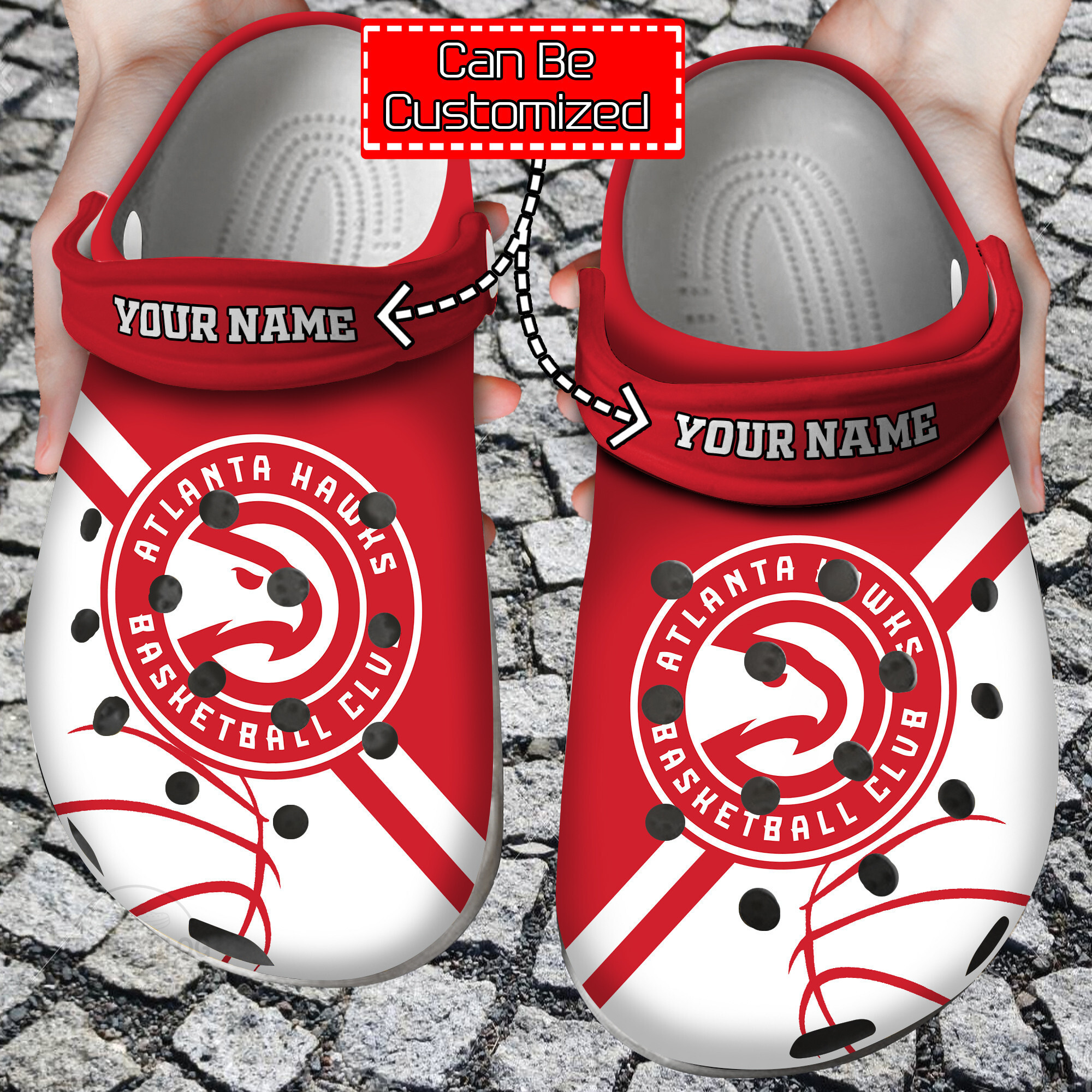 Personalized Basketball Atlanta Hawks Nba Print Crocband Crocss Shoes