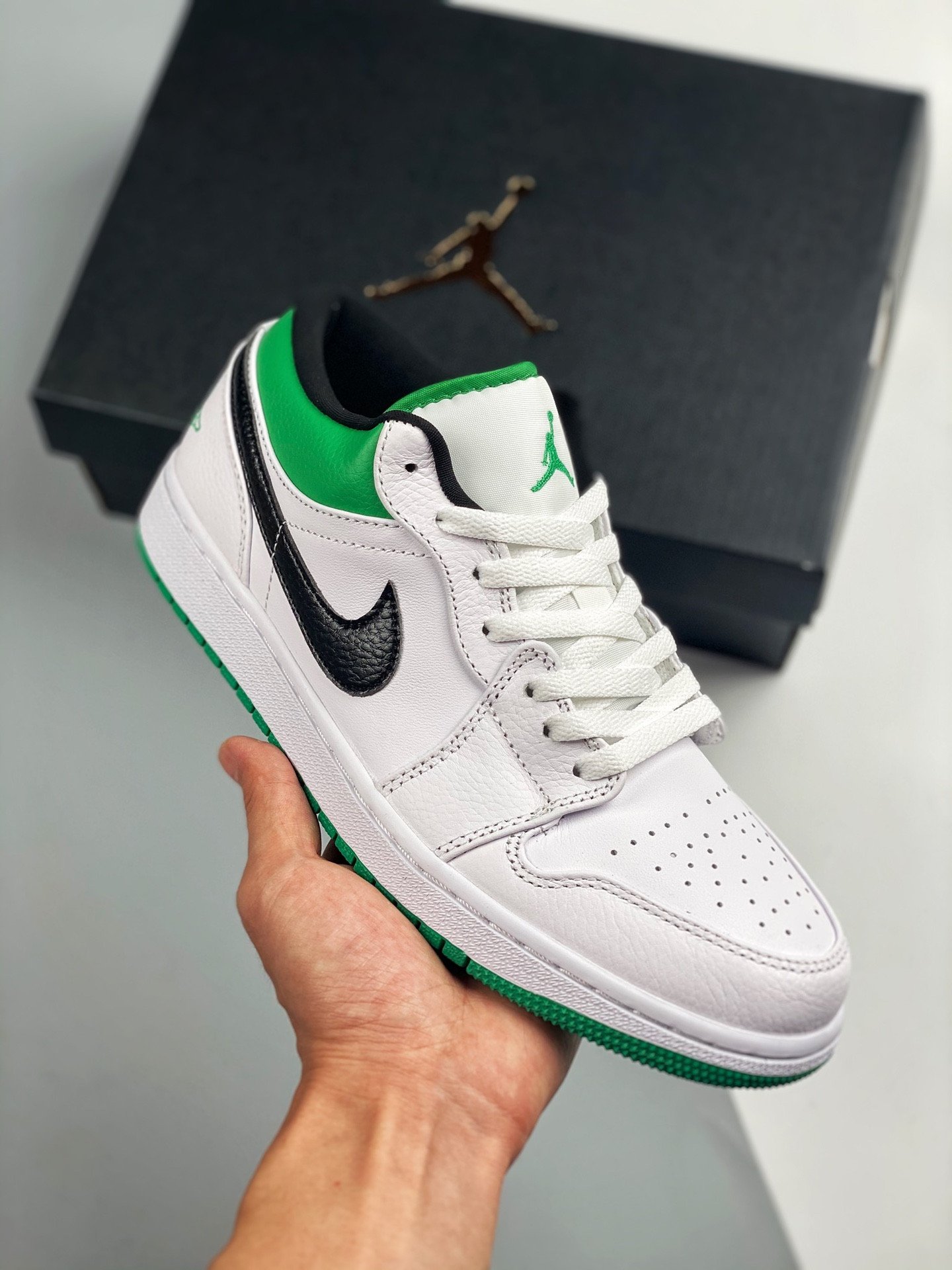 JD 1 Low Lucky Green White 553558-129 5341922