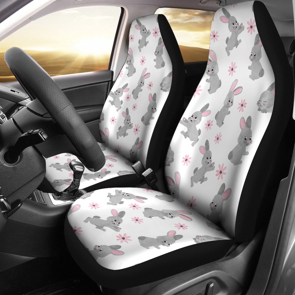 Watercolor Cute Rabbit Pattern  Universal Fit Car Seat Covers