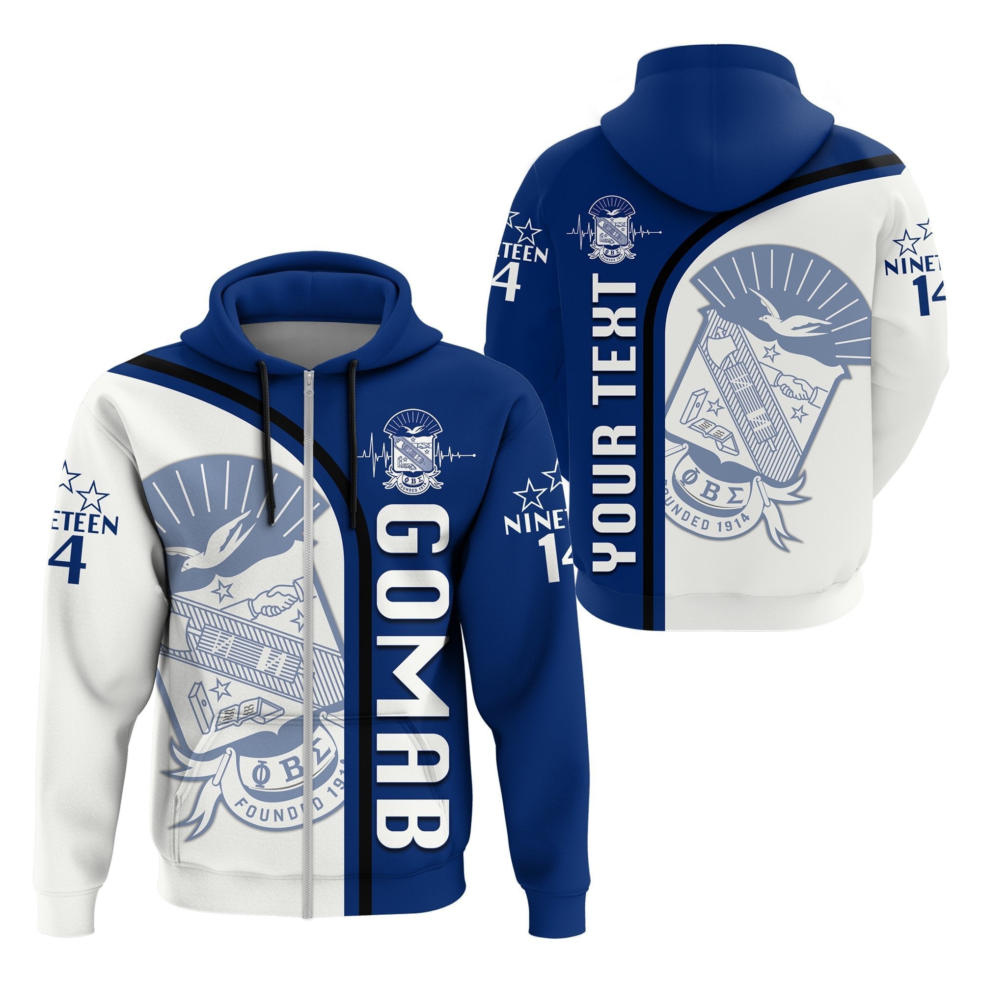 Fraternity Hoodie – Personalized Phi Beta Sigma In My Heart Zip Hoodie