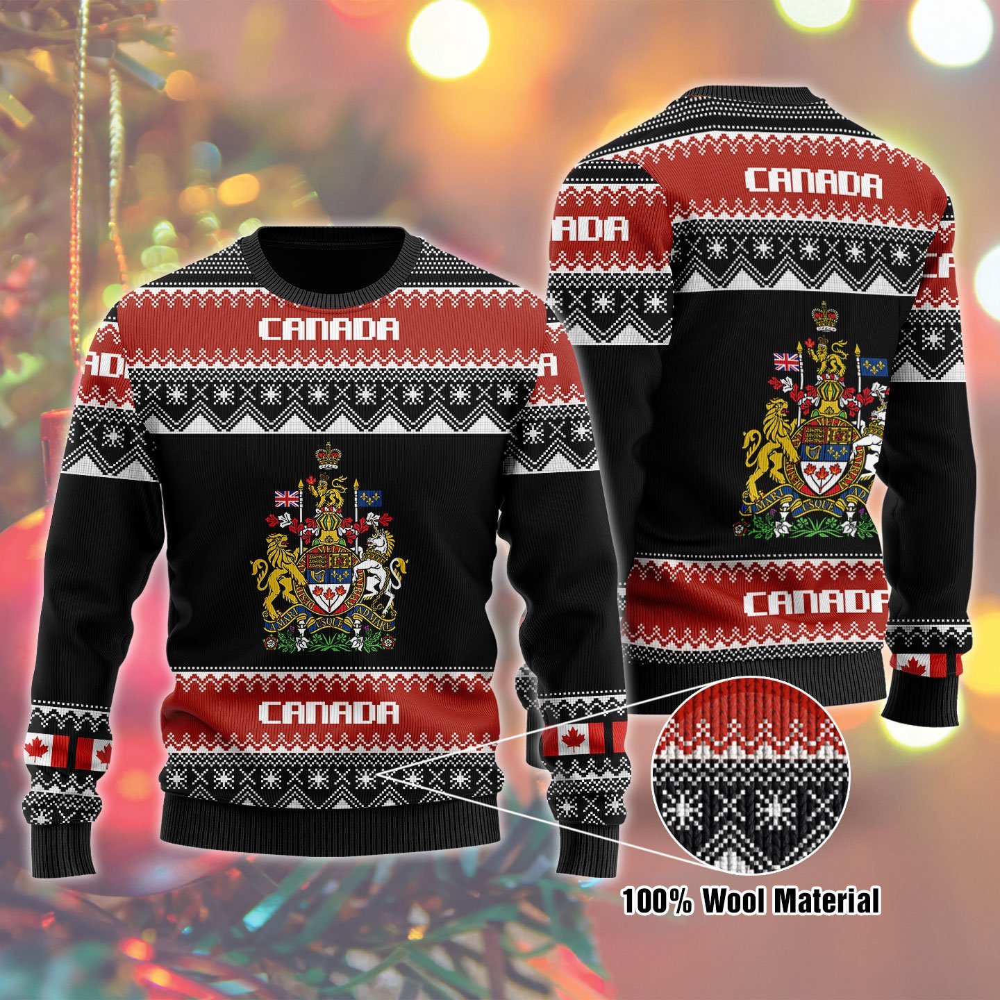 Canada Christmas Ugly Sweater | Unisex | Full Size | Adult | Colorful | US1649