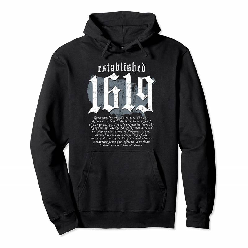 Project 1619 Established American Map Vintage Black History Pullover Hoodie, T-Shirt, Sweatshirt, Tank Top, Racerback, Dolman