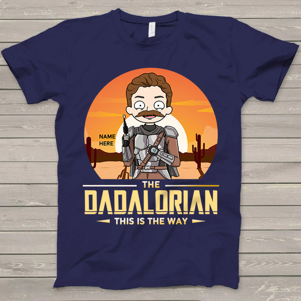 Personalized Cute Cartoon Art The Dadalorian This Is The Way T-Shirt For Husband Dad Grandpa Papa Grandfather Phts